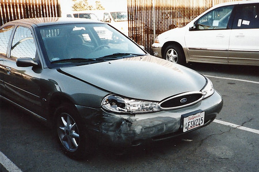 Front-end collision repair — before